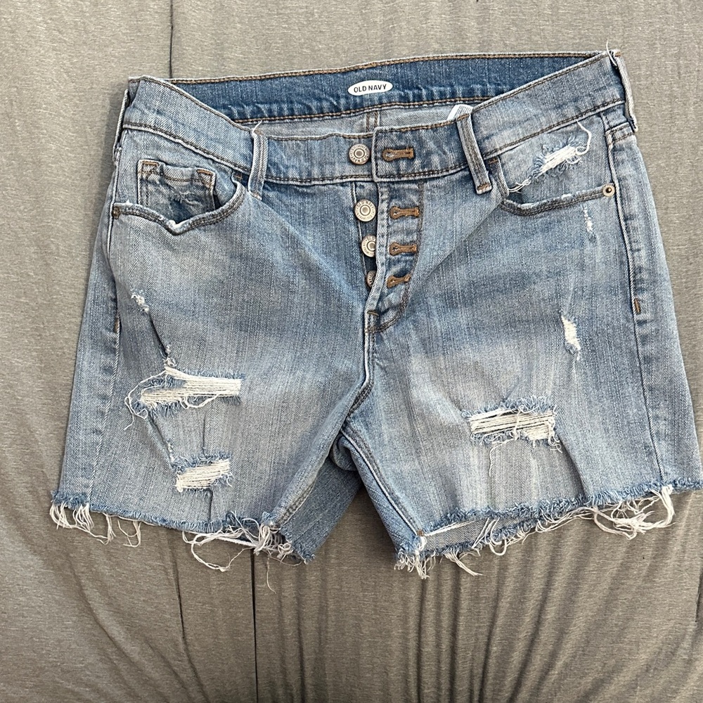 Old Navy Light Blue Distressed Jean Shorts
